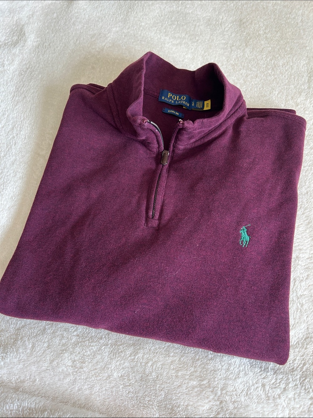 Polo by Ralph Lauren Men's Burgundy 1/4 Zip Pullover